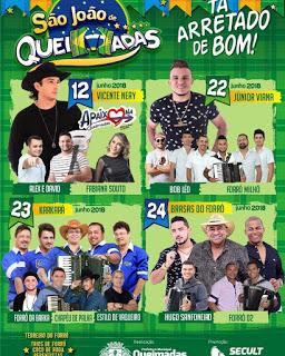 Dez atrações marcam o São João de Queimadas neste fim de semana; confira a programação