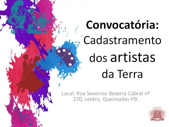 Secretaria de Cultura da Prefeitura de Queimadas faz convocação para realizar cadastro dos artistas da terra 