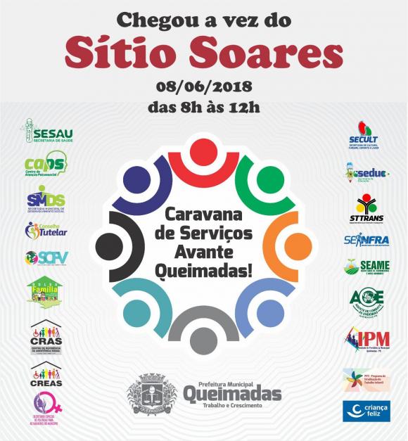 Caravana de Serviços Avante Queimadas chega ao Sítio Soares nesta sexta-feira