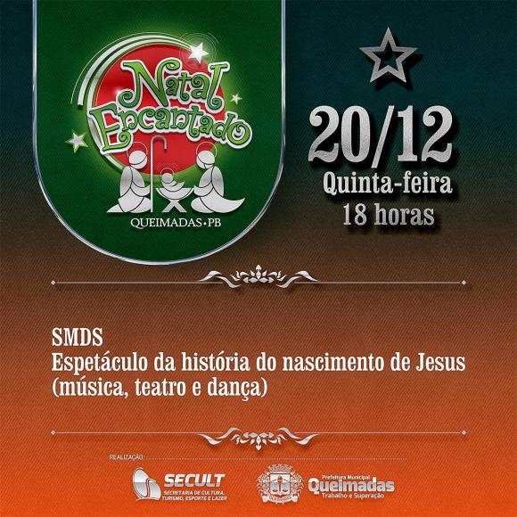 Nesta 5ª, o Cidade Natalina terá música, dança e espetáculo com a História e encenação do nascimento de Jesus