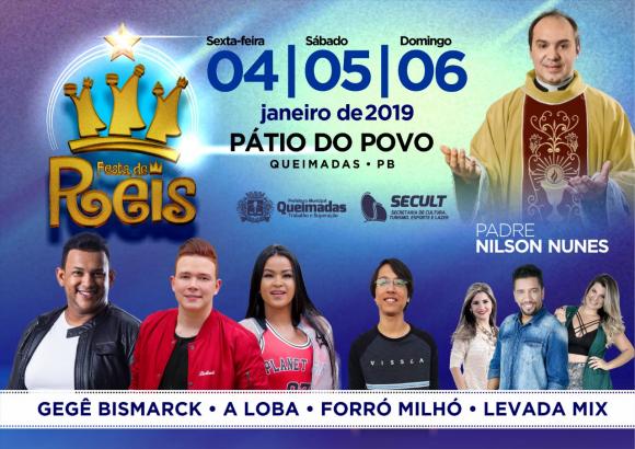 FESTA DE REIS 2019: Prefeitura de Queimadas divulga programação deste ano