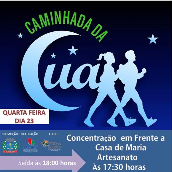Secult de Queimadas/PB realiza 1ª Caminhada da Lua 2019 nesta quarta-feira