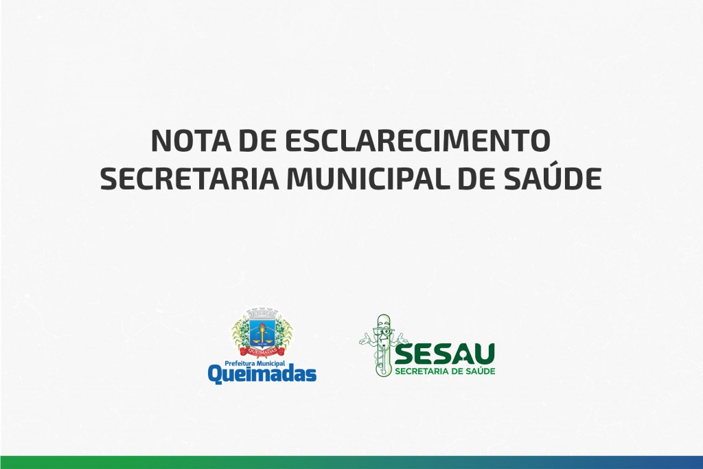 Nota - Secretaria Municipal de Saúde
