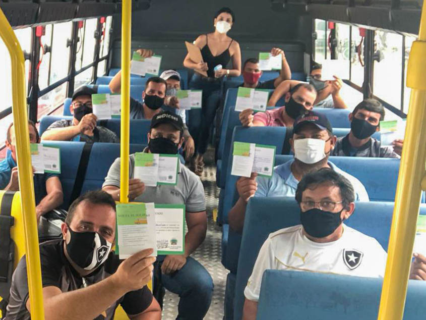 Motoristas dos transportes escolares participam de capacitação sobre o protocolo sanitário de retorno das aulas