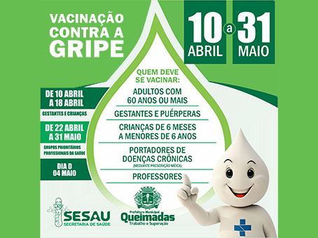 Secretaria de Saúde convoca população para campanha de vacinação contra gripe