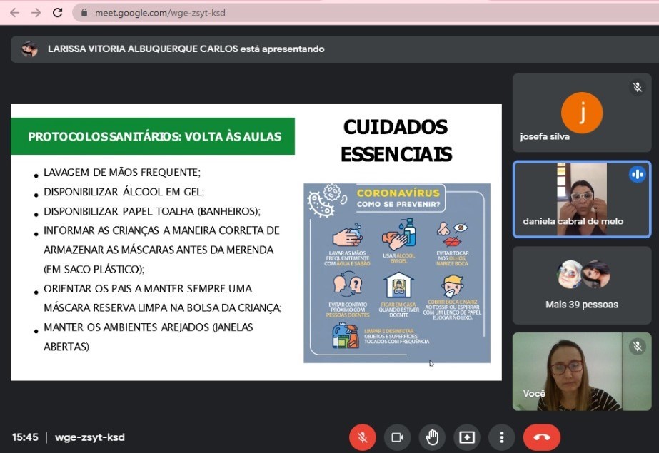 SEDUC realiza formação para profissionais das creches sobre os protocolos sanitários para aulas da Educação Infantil