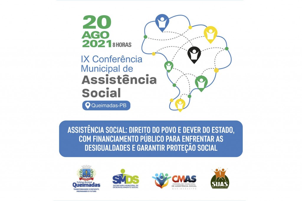 Prefeitura de Queimadas e CMAS realizarão a IX Conferência Municipal da Assistência Social em 21 de agosto