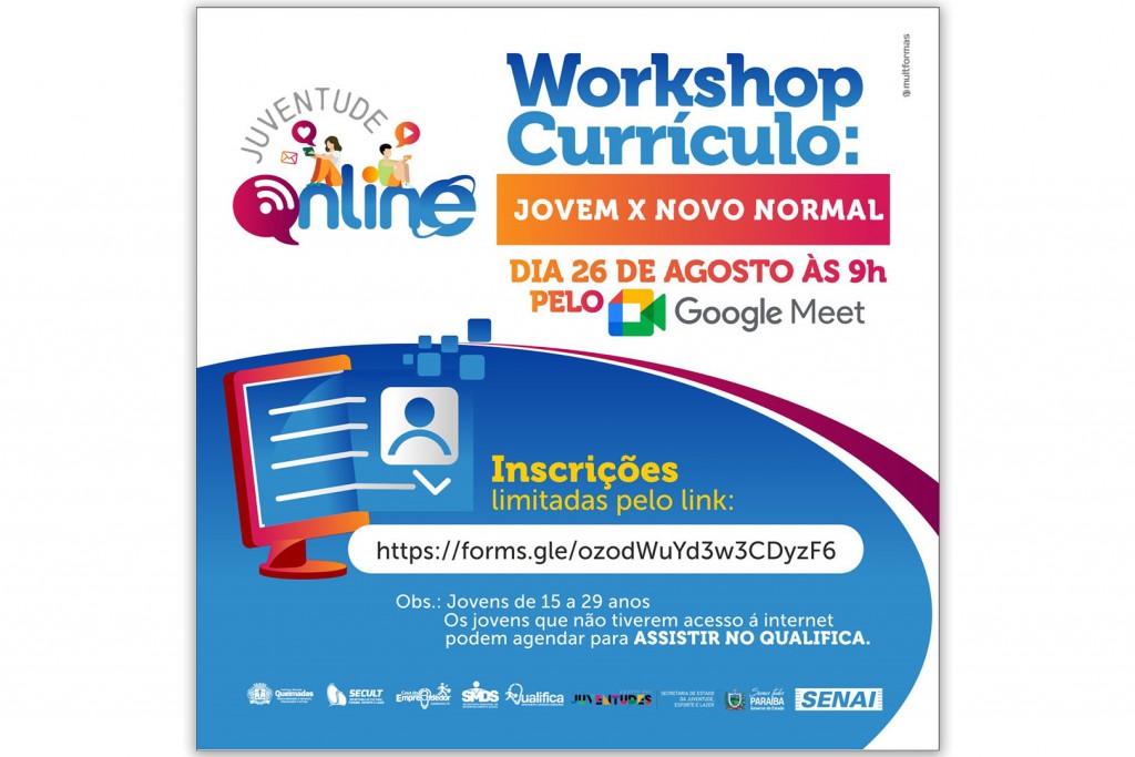 Juventude Online: Prefeitura oferta workshop gratuito sobre currículo e mercado de trabalho para jovens