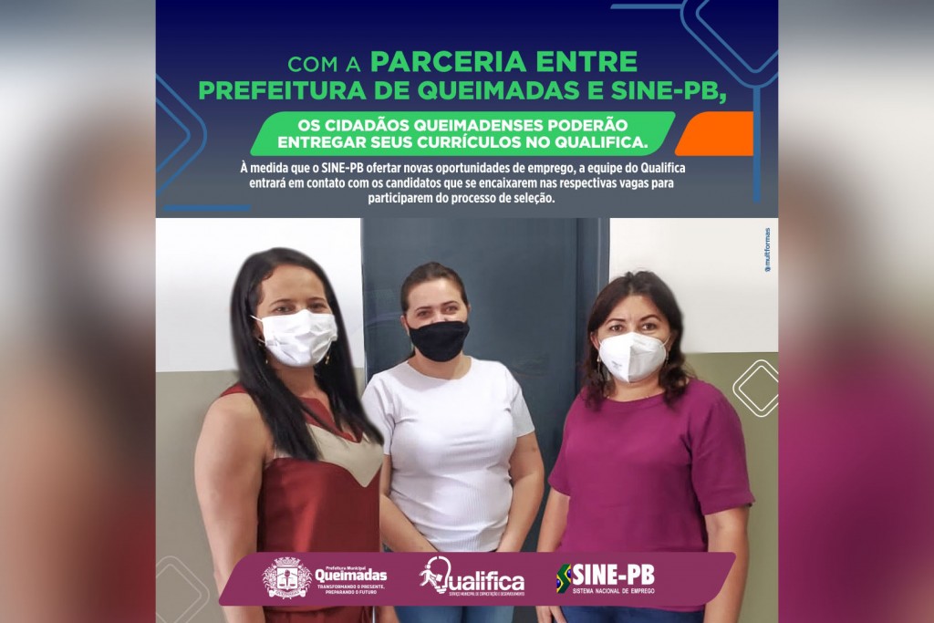 Prefeitura de Queimadas firma parceria com SINE-PB para criação de banco de currículos no município