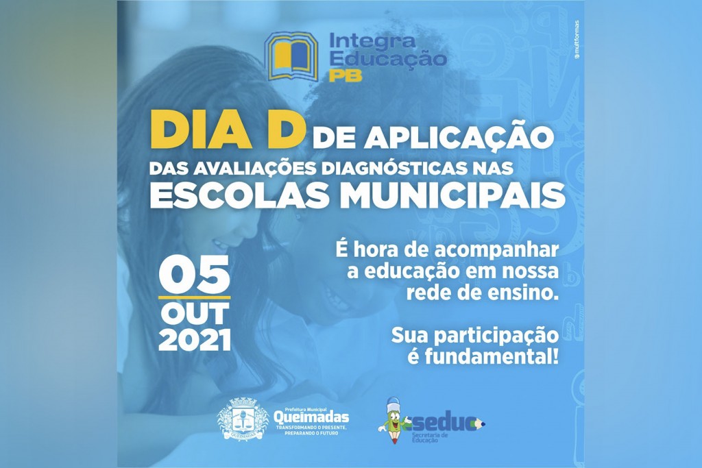 Município de Queimadas realiza o Dia D das avaliações do Programa Integra Educação Paraíba no dia 05 de outubro
