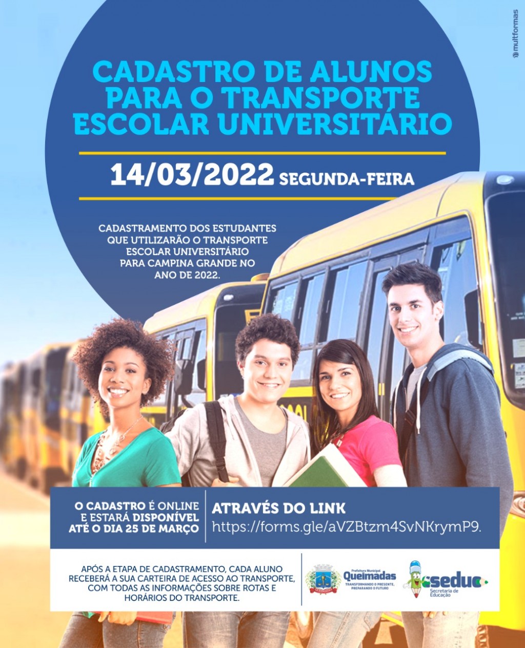 SEDUC inicia cadastro de alunos para o transporte escolar universitário